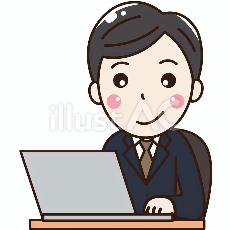 デスクワークのイラスト デスクワーク,サラリーマン,ビジネスのイラスト素材