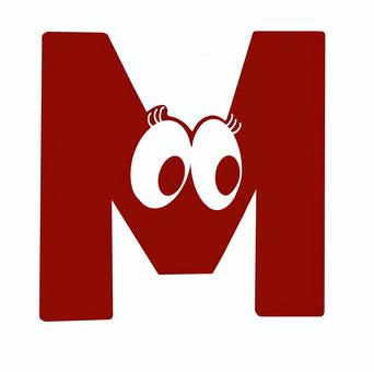 アルファベット目M 文字,アルファベット,目,赤,mのイラスト素材