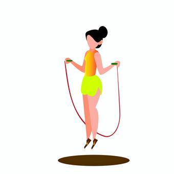 なわとび 017 なわとび,運動,トレーニング,エクササイズ,ジャンプ,女性,スポーツ,フィットネス,ロープ,アウトドアのイラスト素材