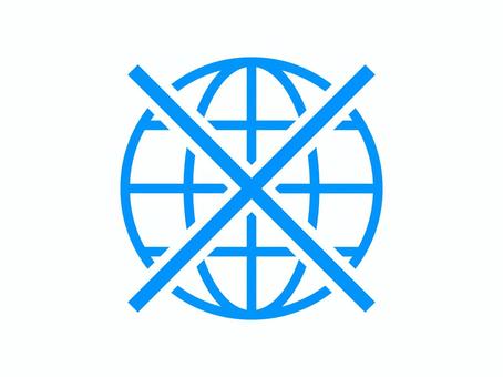 インターネット未接続アイコン インターネット未接続アイコン インターネット,地球,斜線,エラー,未接続,状況,ダメ,wi-fi,接続,アイコンのイラスト素材