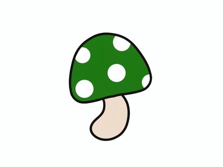 キノコ　緑 きのこ,キノコ,きのこ狩り,菌類,毒キノコ,栽培,収穫,秋,ドット,水玉のイラスト素材