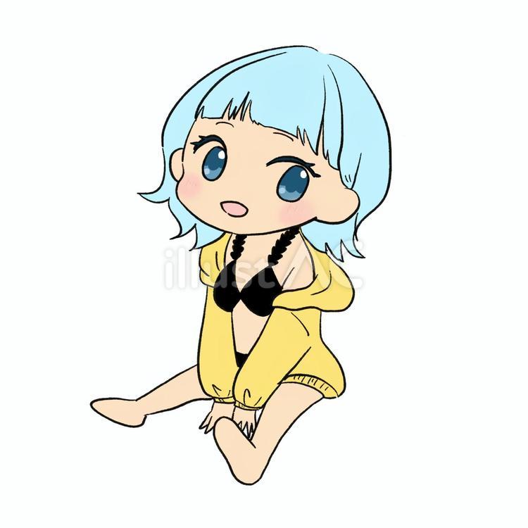 水着のかわいいお姉さん 人物,女性,お姉さんのイラスト素材
