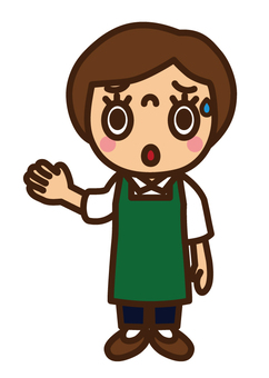 Illustration, apron, female, whole body, 