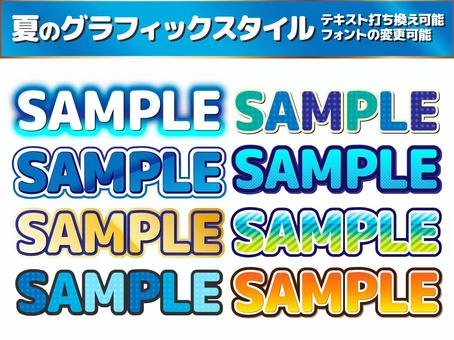 夏　グラフィックスタイル　水色　青色③ 夏,グラフィックスタイル,アピアランス,7月,8月,海,水色,青,黄色,文字のイラスト素材