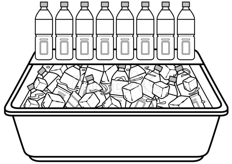 アイスボックス-1c アイスボックス,どぶづけ,ペットボトルのイラスト素材