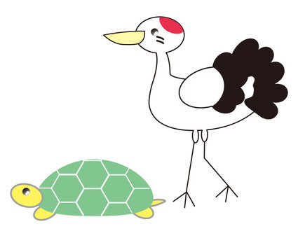 Crane and tortoise, , JPG, PNG and AI