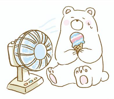 酷北極熊, JPG 和 PNG 酷北極熊, 白熊, 風扇, 夏天, JPG 和 PNG