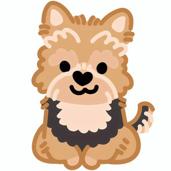 ハート鼻ヨークシャーテリア（おすわり）2 ヨークシャーテリア,犬,動物,ハート,鼻,おすわり,シンプル,かわいい,キュート,デフォルメのイラスト素材