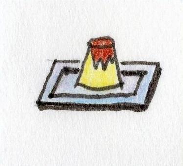 プリン 手書き かわいい プリン 手書き かわいい プリン,手書き,手描き,挿し絵,色鉛筆,スケッチ,イラスト,挿絵のイラスト素材