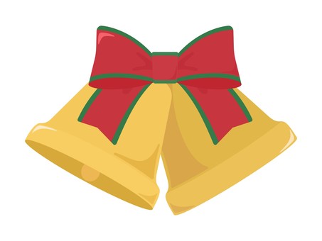 クリスマスのベルとリボン  クリスマスのベルとリボン  ベル,リボン,飾り,クリスマス,クリスマスカラー,鈴,挿絵,ベクター,ワンポイント,モチーフのイラスト素材