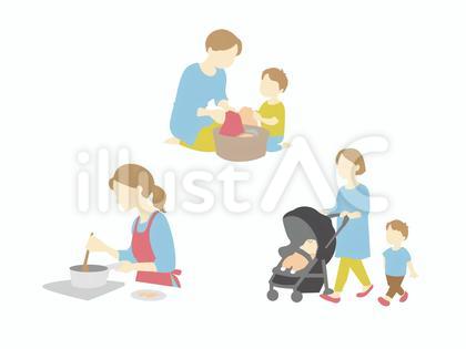 子育てするママ