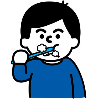 歯を磨く 男の子,幼児,保育,幼稚園,学校,生活習慣,歯磨き,歯ブラシ,口腔ケアのイラスト素材