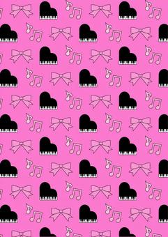 Pink piano and ribbon pattern background small, JPG and AI Pink piano and ribbon pattern background small, handle, background, wallpaper, JPG and AI