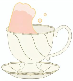 ティーカップ_tea cup 食器,洋風,ティーカップ,耐熱,取っ手のイラスト素材