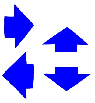 平たい矢印セット青 矢印,案内,表記,こっち,こちら,ここ,あちら,あっち,シンプル,手書きのイラスト素材