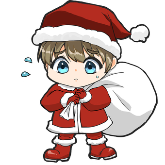 袋を持ったサンタの男の子