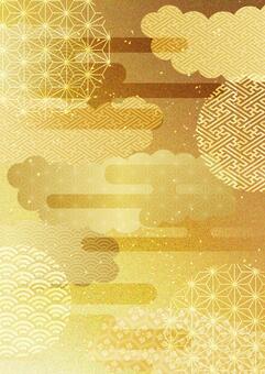 和柄と金箔背景4216 和柄,年賀状,新春,背景,壁紙,金,金箔,装飾,模様,和のイラスト素材
