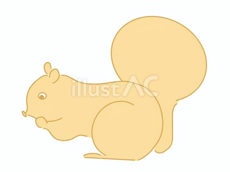 りすのイラスト　薄茶 リス,動物,アニマルのイラスト素材