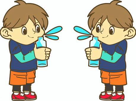 飲み物を持つ男性 水分補給,飲む,ドリンク,ウォーミングアップ,運動,男の子,可愛い,かわいい,ベクター,男性のイラスト素材