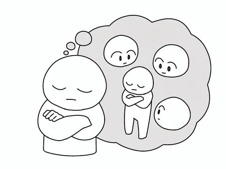 客観視 客観視,思考,想像,考え,他者,周囲,客観的,視点,視座,空想のイラスト素材