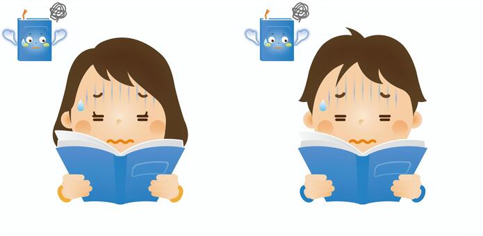 本を読む子ども8 本,図鑑,読書,図書館,本屋,学習,子ども,人物,男の子,女の子のイラスト素材