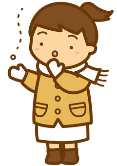 初雪-4c 初雪,雪,降る,マフラー,コート,女の子,手袋,ブーツ,冬,かわいいのイラスト素材