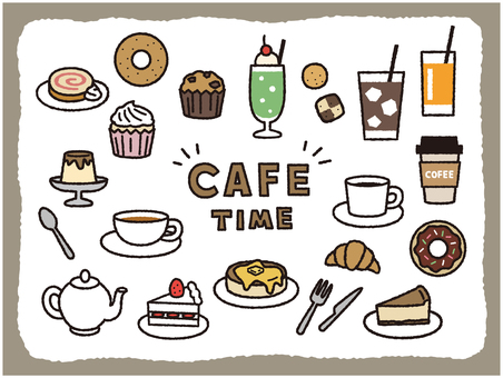 Illustration, cafe, coffee, juice, 