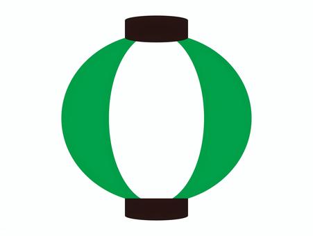 ちょうちん_白ライン_緑 ちょうちん,照明,道具,丸い,ぼんぼり,白,屋台,お祭り,秋祭り,祭のイラスト素材