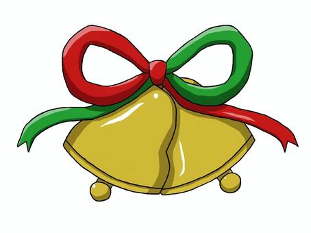 クリスマスのベル ベル,クリスマス,雑貨,装飾,鐘,リボン,お祝い,黄色,赤,緑のイラスト素材