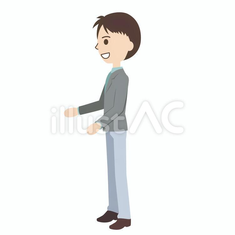 握手する男性2 握手,男性,笑顔のイラスト素材