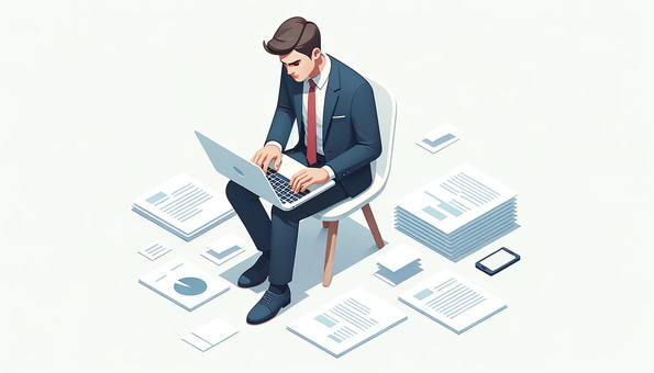 Businessman and desk work, , JPG