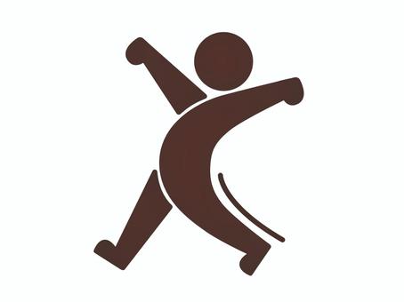 元気よく歩く人　ピクトグラム　アイコン 歩く,徒歩,ウォーキング,散歩,移動,動く,元気,健康,運動,スポーツのイラスト素材