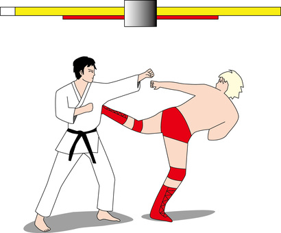 格闘ゲーム画面 格闘ゲーム,コンピュータ,格闘技,打撃,空手,プロレス,蹴り,対決,男,画面のイラスト素材