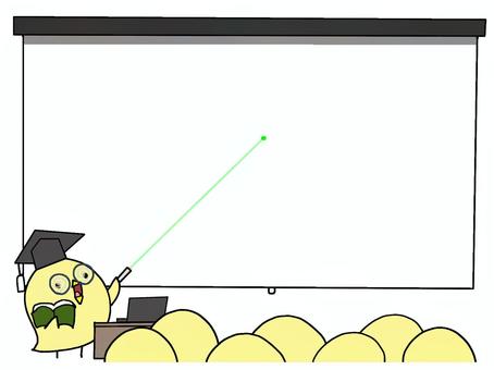 レーザーポインターを使うひよこ ひよこ,レーザーポインター,教える,教師,先生,生徒,本,リアクション,可愛い,授業のイラスト素材