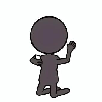 驚く棒人間 棒人間,驚き,ショック,びっくり,驚愕,人物,後ろ姿,リアクション,感情,動揺のイラスト素材