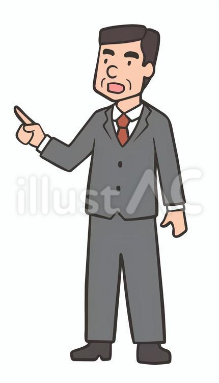 説明する会社員の中年男性 会社員,男性,説明のイラスト素材