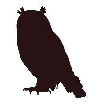 動物05_フクロウ フクロウ,シルエット,動物,横顔,アイコン,イラスト,白黒,モノクロ,白背景,梟のイラスト素材