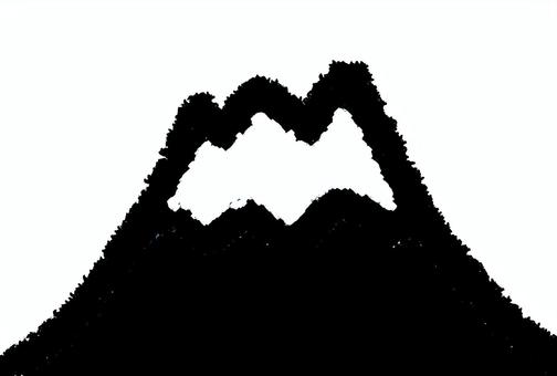 手描きの富士山 富士山,日本,山,シンプル,手描き,炭,黒のイラスト素材