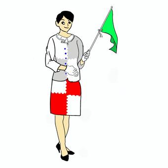 世界の衣装　バスガイド(日本) バスガイド,添乗員,旅行,ツアー,観光のイラスト素材