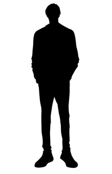 正面見て立つ男 男,シルエット,立ち絵,trpg,人のイラスト素材