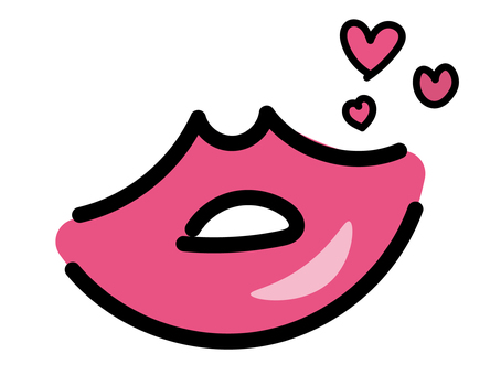 唇とハート 唇,love,愛,誘惑,セクシー,ピンク,アイコン,単体,シンプル,ベクターのイラスト素材