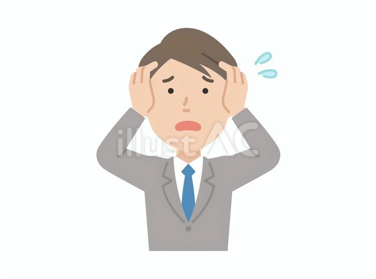 焦る,スーツ男性 ビジネスマン,スーツ,ネクタイのイラスト素材
