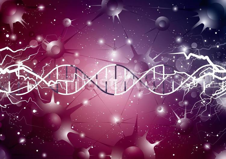 紫色のシナプスとDNAのイメージ素材 シナプス,dna,電流のイラスト素材