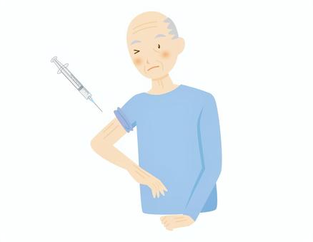 Injection elderly man upper body, , JPG, PNG và AI