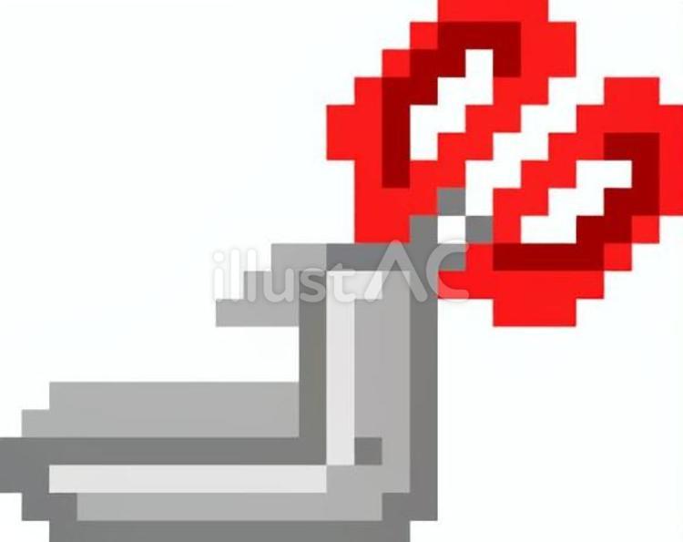 ドット絵の赤の分別ばさみです。 ドット絵,はさみ,シンプルのイラスト素材