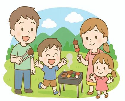 家族でバーベキュー