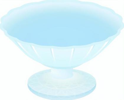 かき氷のガラスの器（お皿） かき氷,ガラス,器,お皿,単体,水色,夏,おしゃれ,食器,割れ物のイラスト素材