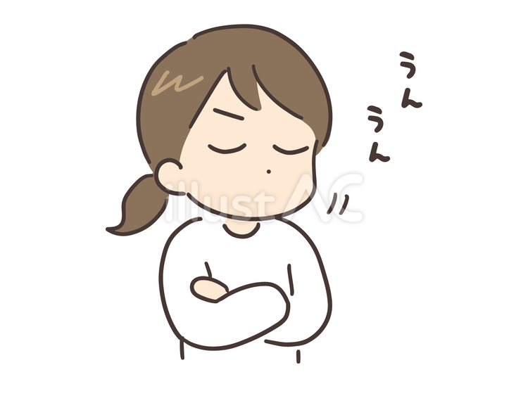 うんうんと頷いて共感する女性 女性,共感,聞くのイラスト素材