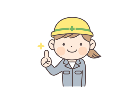 Female worker pointing _ safety helmet, operator, construction, construction site, JPG, PNG and AI