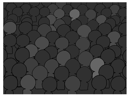 観客 観客,シルエット,暗闇,pop調,手描き,素材,商用可,無料,フリーのイラスト素材